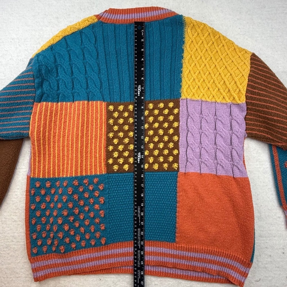 Cider Patchwork Cable Knit Sweater cozy boho Kidc… - image 6